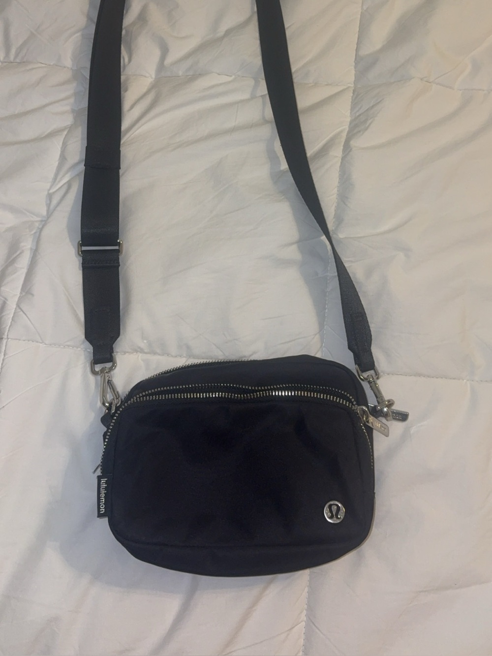lululemon athletica Black Nylon Crossbody Messenger Bag